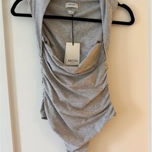 Aritzia Heather Gray Flourish Bodysuit